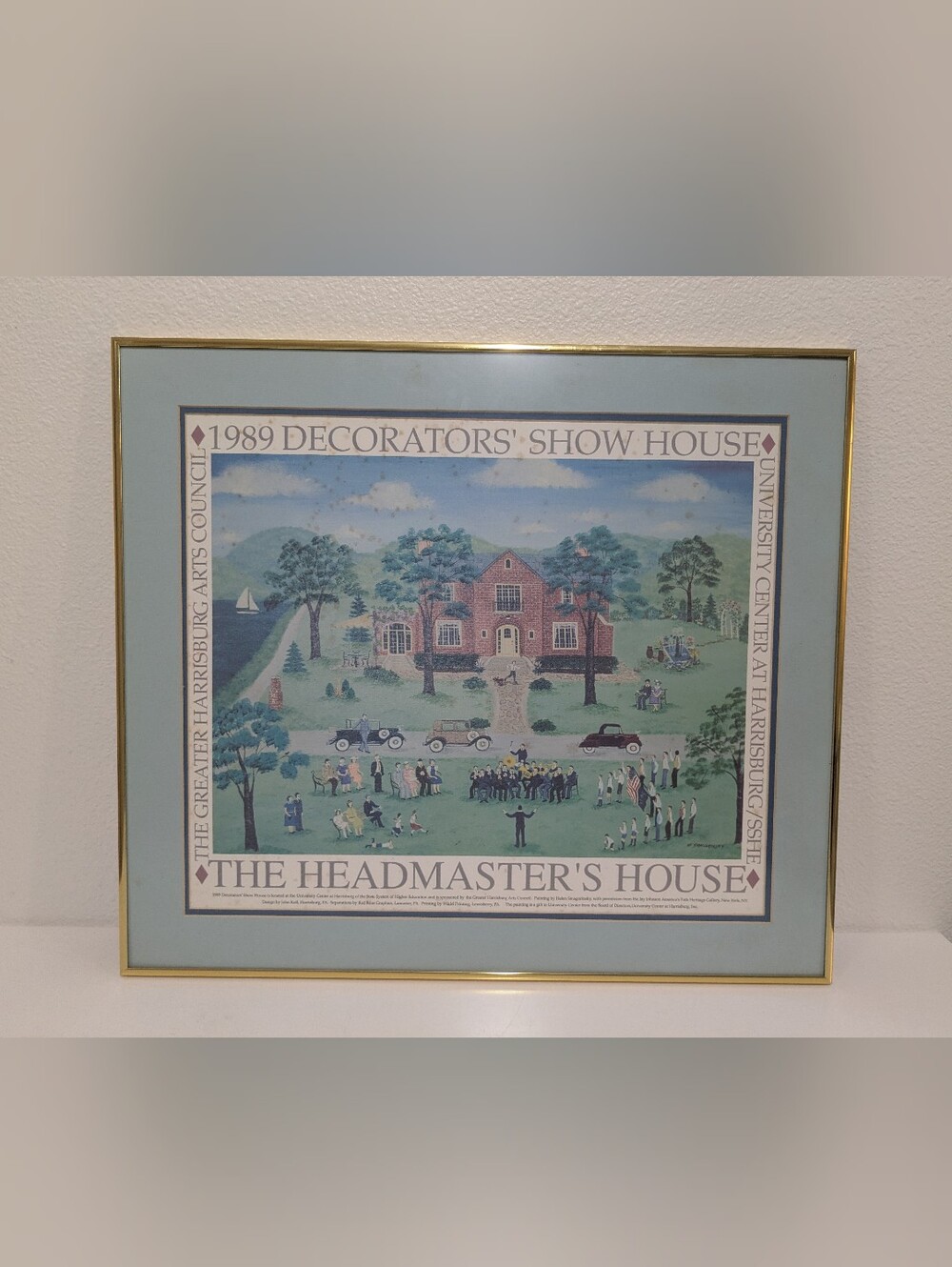 The Headmaster's House 1989 Decorators' Show House Framed Print - Blue